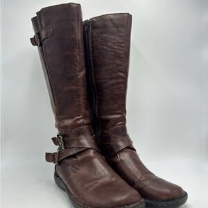 Brown Leather Heeled Boots